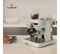 Bella Café Machine à expresso | Vintage | Broyeur | 19 bars | Mousse de lait | 2 tasses | 1550 W