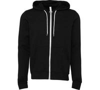 Bella + Canvas - Sweat à capuche avec fermeture éclair sur toute la longueur pour homme/femme unie PC7697 (XS) (DTG Noir)