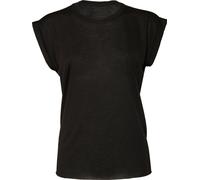 Bella + Canvas T-shirt femme musclé manches roulées PC2924 (M) (Noir)