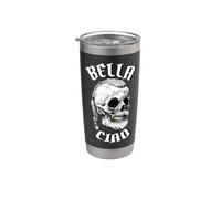 Bella Ciao Crâne Viking Goodbye Belle chanson folk italienne Gobelet isotherme en acier inoxydable double paroi