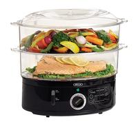 bella Cuiseur vapeur à deux niveaux avec paniers empilables et base amovible pour une cuisson rapide et simultanée - Arrêt automatique et protection contre la sécheresse et l’ébullition, 7 L, noir