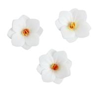 Bella Decor Lot de 18 fleurs comestibles hortensias blanches pour décoration de gâteau, en papier gaufré, pour gâteaux, muffins, desserts