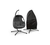 Blumfeldt Bella Donna Fauteuil suspendu design avec coussins + housse de protection étanche - gris Gris G