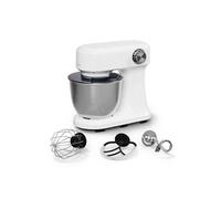 Klarstein Bella Evo Robot Pâtissier 1500W - 5L Bol Inox, 12 Vitesses, Système Planétaire, Pulse, Crochet, Fouet & Batteur, Robot Cuisine Multifonctions, Noir, Blanc
