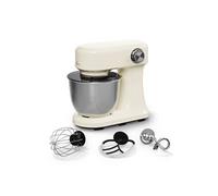 Klarstein Bella Evo Robot Pâtissier 1500W - 5L Bol Inox, 12 Vitesses, Système Planétaire, Pulse, Crochet, Fouet & Batteur, Robot Cuisine Multifonctions, Noir, Crème