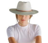 Bella Fedora Chapeau UPF 50 Femme Chapeau d'été Pliable pour Femme Anti UV M/58cm Taille Régable - Taille: M-L/58cm - Sage/Ivory