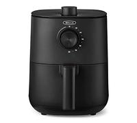 BELLA Friteuse manuelle à air comprimé 3 L et multicuiseur 5 en 1 avec revêtement antiadhésif amovible et passe au lave-vaisselle, plateau et panier à croustiller, système de chauffage 1400 W, noir