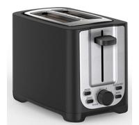 bella Grille-pain 2 Tranches avec Arrêt Automatique, Fentes Extra Larges et Ramasse-miettes Amovible, Fonction d'Annulation, de Décongélation et de Réchauffage, Acier Inoxydable et Noir