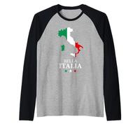 Bella Italia Carte aux Couleurs du Drapeau Manche Raglan