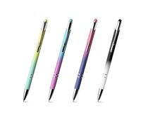 Bella Lot de 4 stylets tactiles 2 en 1, pour tablette et smartphone, pointe pour écran tactile, multicolore