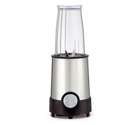 BELLA Mélangeur fusée de taille personnelle, parfait pour les smoothies, les shakes et les boissons saines, facile à moudre, base avec moteur de 240 W, ensemble de 12 mélangeurs, acier inoxydable/noir
