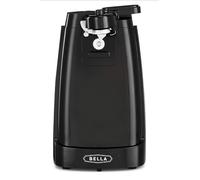 BELLA Ouvre-boîte électrique, ouvre-boîte automatique, aiguiseur de couteaux et décapsuleur durable, lame en acier inoxydable, rangement du cordon, nettoyage facile, noir