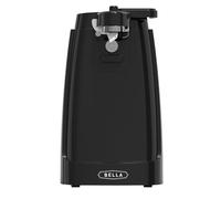 BELLA Ouvre-boîte électrique, ouvre-boîte automatique, aiguiseur de couteaux et décapsuleur durable, lame en acier inoxydable, rangement du cordon, nettoyage facile, noir