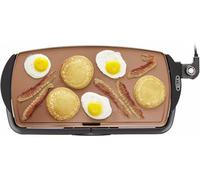 bella Plaque de cuisson électrique et grill plat avec grande surface de cuisson antiadhésive et sonde amovible pour œufs, tortillas, crêpes et plus encore, 26,7 x 50,8 cm, Copper