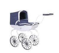 Bella Rosa Landau | Poussette de poupée de style traditionnel | Poussette traditionnelle anglaise de qualité supérieure | Poussette à pousser avec roues blanches | Poussette et jouets de landau pour