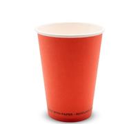 Bella Vita Lot de 25 gobelets en papier + PE de couleur rouge de 200 ml - 7 oz jetables