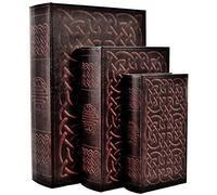 Bellaa 28175 Lot de 3 boîtes à livres décoratives vintage avec nœud celtique irlandais caché rangement bijoux souvenirs cadeau