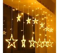 BellaAchtung Etoiles Rideau lumineux 2.3M 138 LED Guirlande lumineuse Noël Lumière avec prise IP44 Étanche Connectable Blanc chaud Eclairage intérieur extérieur décoration Fenêtre