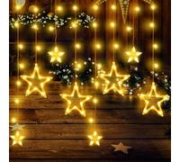 BellaAchtung Guirlande Lumineuse Intérieur Extérieur 138 LED Etoiles Rideau lumineux 8 Modes IP44 Étanche Chaine de Lampe pour Chambre Fenêtre Jardin Terrasse Balcon