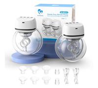 Bellababy Tire-lait Electrique Main Libre Portable Double, 4 Modes et 6 Niveaux d'aspiration, Tire-lait Livré avec des Brides de 24 mm, Insert de 17mm, 19mm et 21mm, 2 Pièces