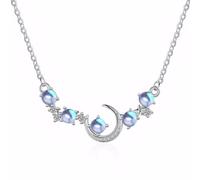 Bellabon Collier De Lune Planete, Collier Lune Étoile Planete, La Plus Spéciale De l'univers,Boho Avec Étoile De Lune Chaîne Pour Femmes Adolescentes