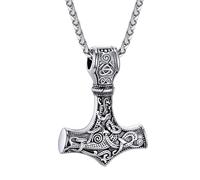 Bellabon Collier Marteau De Thor, Pendentif Marteau de Thor, Vikings Marteau de Thor, Collier Viking pour Homme, Pendentif Nordique Viking Garçon, Avec Boîte Cadeau, Chaine 55+5 cm