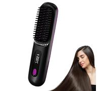 Bellabrush Pro Brush,Bellabrush Pro Hair Straightener Brush,Go Brush Pro Cordless Straightener,Cordless Hot Brush,Portable Hair Straightener with Heated Hair Comb for All Hair Types (Black)