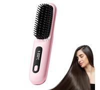 Bellabrush Pro Brush,Bellabrush Pro Hair Straightener Brush,Go Brush Pro Cordless Straightener,Cordless Hot Brush,Portable Hair Straightener with Heated Hair Comb for All Hair Types (Pink)