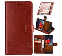 BellaCase Coque Wiko Y61 Étui en Cuir Premium Wiko Y61 [Emplacements pour Cartes] [Béquille] [Magnétique] Housse pour Smartphone Wiko Y61(Marron)