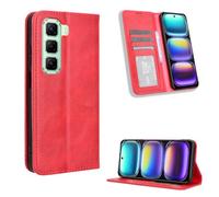 BellaCase Infinix Hot 50 4G Coque [Étui Portefeuille] [Fonction Support] [Slots pour Cartes] [Couverture à Rabat Magnétique] Compatible avec Le Smartphone Infinix Hot 50 4G(Rouge)