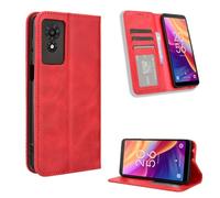 BellaCase TCL 501 4G Coque [Étui Portefeuille] [Fonction Support] [Slots pour Cartes] [Couverture à Rabat Magnétique] Compatible avec Le Smartphone TCL 501 4G(Rouge)