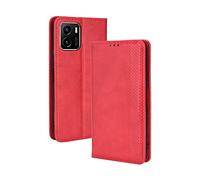 BellaCase Vivo Y01 Coque [Étui Portefeuille] [Fonction Support] [Slots pour Cartes] [Couverture à Rabat Magnétique] Compatible avec Le Smartphone Vivo Y01(Rouge)