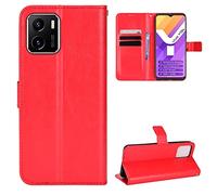 BellaCase Vivo Y01 Coque [Étui Portefeuille] [Fonction Support] [Slots pour Cartes] [Couverture à Rabat Magnétique] Compatible avec Le Smartphone Vivo Y01(Rouge)
