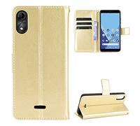 BellaCase Wiko Y51 Coque [Étui Portefeuille] [Fonction Support] [Slots pour Cartes] [Couverture à Rabat Magnétique] Compatible avec Le Smartphone Wiko Y51(d'or)