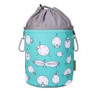 bellaCott Sac à Linge Portable Yogaschafe - Ø18 x 31 cm, 100% Coton, avec Cordon et mousquetons, Sac de Rangement avec Motif Mouton pour la Maison, Le Jardin et Le Camping