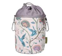 bellaCott Sac à Pinces à Linge Portable Colibri Turquoise - Ø18 x 31 cm, 100% Coton, avec Cordon et mousquetons, Sac de Rangement avec Motif Oiseaux pour la Maison, Le Jardin et Le Camping