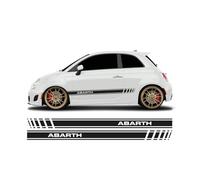 BellaFolia Autocollants de bandes latérales inscription « Abarth » adaptés pour Fiat 500, autocollants latéraux, bandes de rallye 30003