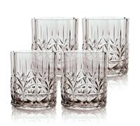 BELLAFORTE Lot de 4 verres courts incassables en plastique Tritan de 388,5 g - Myrtle Beach - Verres à whisky incassables - Sans BPA - Passe au lave-vaisselle - Gris