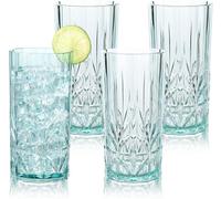 BELLAFORTE Verres incassable en Tritan - Lot de 4 - Contenance de 532ml - Collection Grand Myrtle Beach - Lavable au lave-vaisselle - Verres indestructibles - Sans BPA - Couleur Bleu
