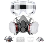 BellaGesundheit Masque de protection respiratoire réutilisable avec filtres et lunettes de protection, masque de demi-visage anti-poussière pour la peinture, la poussière fine, le ponçage, le