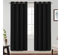BellaHills 100% Rideaux Occultant 2 Panneaux Tenture,Occultante avec Doublure Noire Lumière Blocage à Oeillets,pour Maison Salon et Chambre,140x240CM,Noir