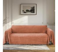 BellaHills Couverture Canapé Grande Taille 180x300 cm Orange - Tissu Chenille Élastique Imperméable, Résistante aux Poils d'animaux et Dérapage