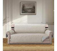 BellaHills Housse Canapé 3 Places,Protection canapé Grande,Protection Canapé Animaux,avec Poches Latérales,Accoudoirs,Blanc Neige