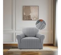 BellaHills Housse de Canapé 1 Place Extensible,Protection Anti-Taches et Anti-Poils pour Chien/Chat, Housse de Sofa Élasticisée Antidérapante,Gris