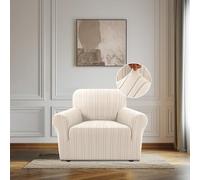 BellaHills Housse de Canapé 1 Place Extensible,Protection Anti-Taches et Anti-Poils pour Chien/Chat, Housse de Sofa Élasticisée Antidérapante,Naturelle