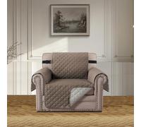 BellaHills Housse de Canapé 1 Place Imperméable,Protection Anti-Taches et Griffes d'animaux,avec Accoudoirs,Taupe