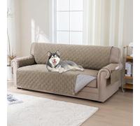 BellaHills Housse de Canapé,100% Protege Canape Impermeable,Housse Canapé 3 Places Surdimensionné avec Poches Latérales, Protection de Canapé Lavable,Kaki Clair