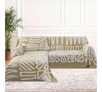 BellaHills Housse Invisible Canapé d'angle 2 Pièces (180x279cm x2) Fin Imperméable, Maintien Parfait sans Glissement,Kaki