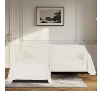 BellaHills Kit Housse Canapé d'angle 2 Parties (180x230+180x279cm) Crème - Imperméable Minimaliste, Bords Magnétiques pour Fixation Parfaite