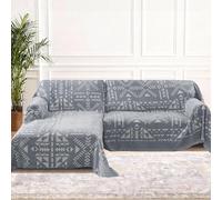 BellaHills Lot de 2 Housses pour Canapé d‘Angle,Protection Complète et Imperméable en Chenille,180 x 230 cm + 180 x 279 cm,Gris